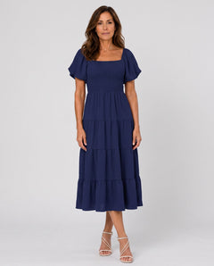 Evie | Smocked Bodice Midi Dress