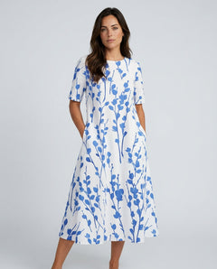 Nina | Soft Floral Print Midi Dress