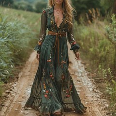 Minka | Floral V-Neck Maxi Dress for Women