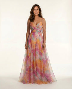 Billie | Watercolour Floral Pleated Maxi Dress