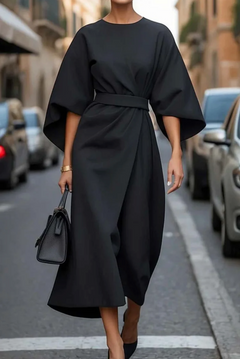 Wendy | Midi Dress with Lantern Sleeves for Women