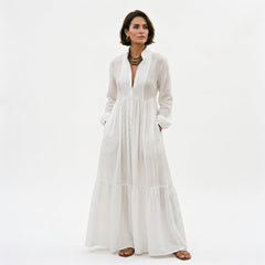 Oriane | Long Sleeve Polyester Maxi Dress