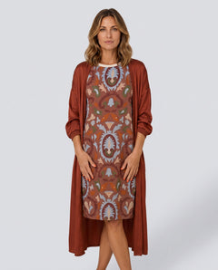 Yara | Maxi Dress with Matching Open Front Coat