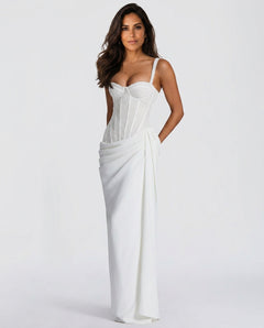Sienna | Lace Sequin Spliced Maxi Dress