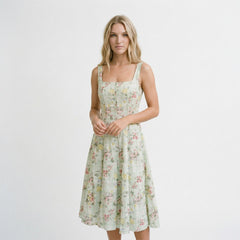Florette | Vintage Floral Print Midi Dress