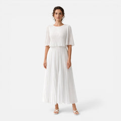 Lorena | Pleated Chiffon Wedding Guest Maxi Dress