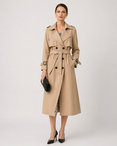 Nina | Belted Tailored Long Trench Coat