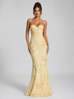 Elin | Floral Corset Maxi Dress