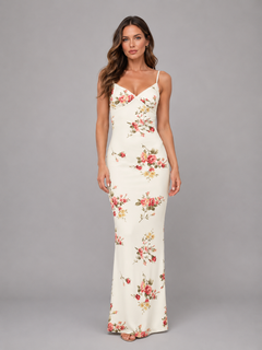 Yara | Floral Satin-Feel Maxi Dress