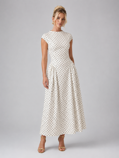 Clotilde | Polka Dot A-Line Maxi Dress