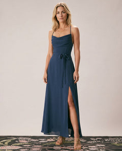 Margot | Cowl Neck Cutout Back Maxi Dress