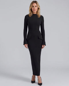 Margot | Long Sleeve Turtleneck Structured Maxi Dress