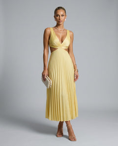 Odalys | Pleated Cutout Midi Dress