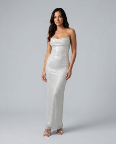 Odette | Sequin Strapless Maxi Dress