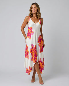 Nuria | Printed Spaghetti Strap Summer Maxi Dress
