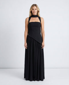 Ines | Basque Waist Lace-Up Maxi Dress