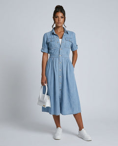 Billie | Casual Denim Midi Dress