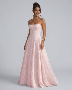 Valenne | Spaghetti Strap Full Lace Maxi Dress