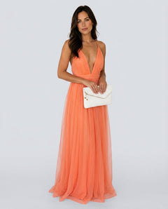 Nadia | Open Back Spaghetti Strap Maxi Dress