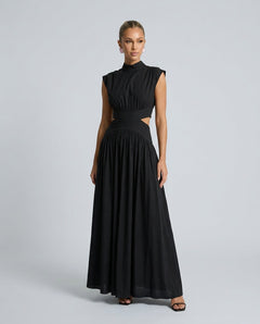 Avane | Sleeveless Mock Neck Cut-Out Maxi Dress