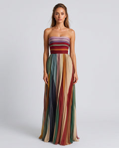 Rosa | Strapless Pleated Maxi Dress