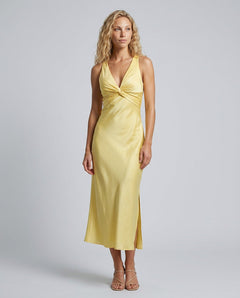 Amélie | Satin-Look Twist Detail Midi Dress