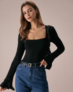 Aurelia | Square Neck Flare Sleeve Top