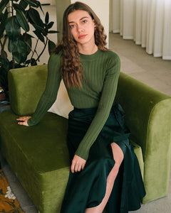 Priya | Round Neck Ribbed Knit Sweater
