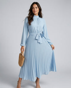 Vivienne | Pleated Midi with Belted Waist