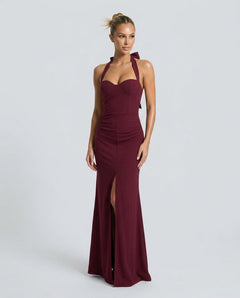 Viorela | Halter Sweetheart Backless Maxi Dress