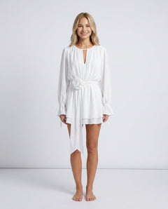 Priya | Pleated Tie Detail Mini Dress