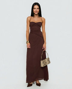 Kamila | Halter Neck Chiffon Maxi Dress