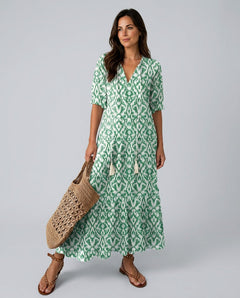 Noor | Floral Print V-Neck Maxi Dress