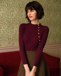 Tessa | Mock Neck Ribbed Knit Top