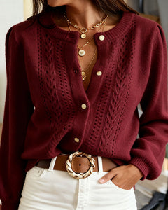 Zara | Round Neck Casual Knit Cardigan
