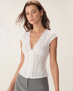 Vivienne | V-Neck Textured Top