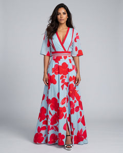 Edda | Floral Print Wrap Maxi Dress