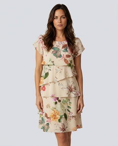 Celeste | Midi Chiffon Dress with Ruching Detail