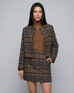 Camille | Natural Waisted Striped Mini Skirt