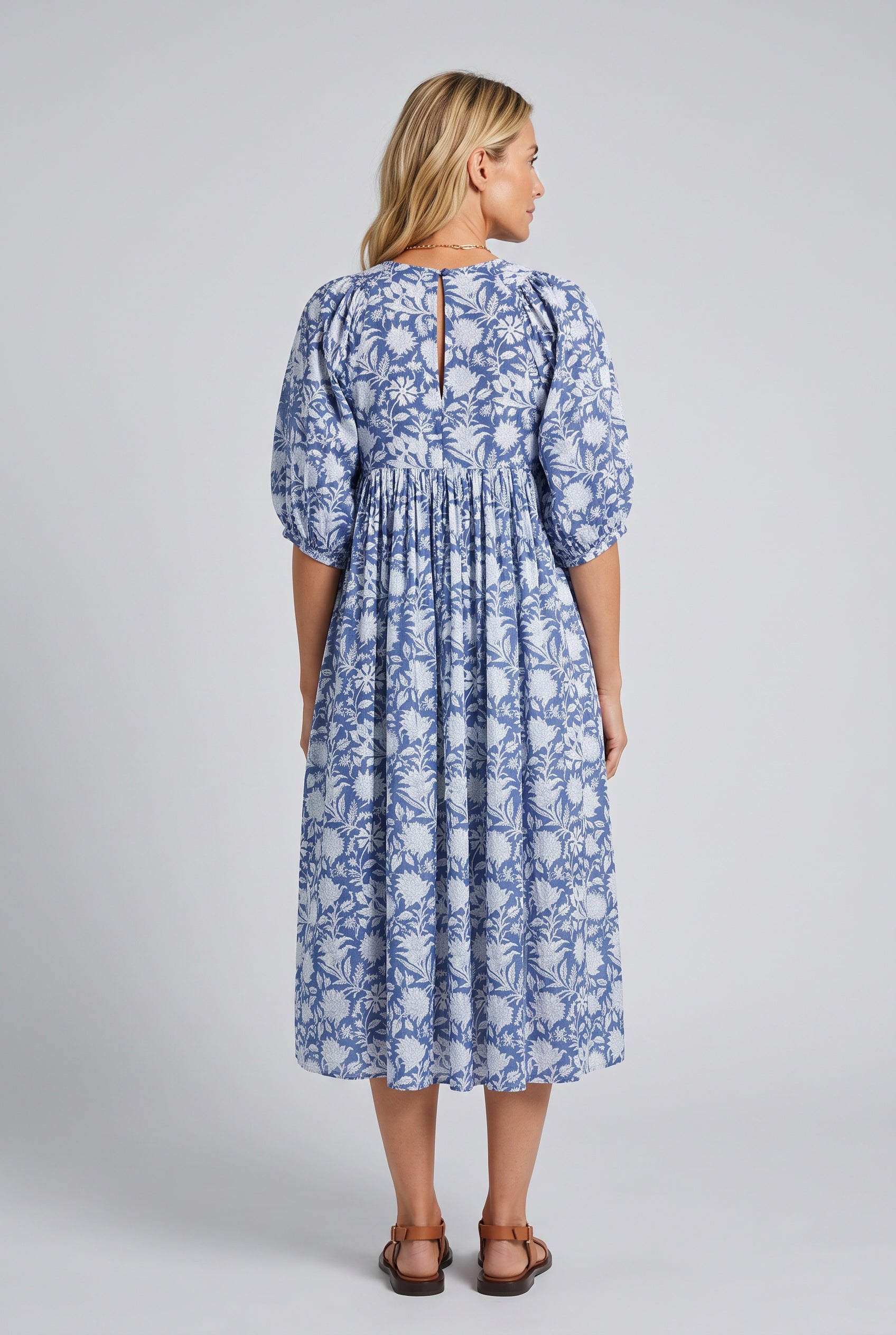 Selene | Floral Print Boho Midi Dress