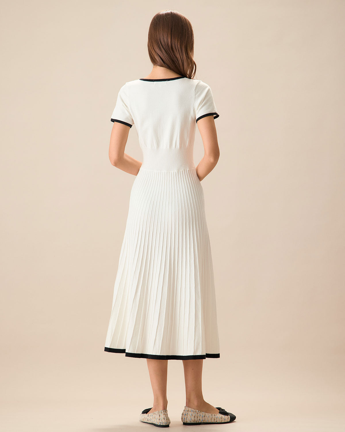 Mabel | Contrast Knit Sweater Midi Dress