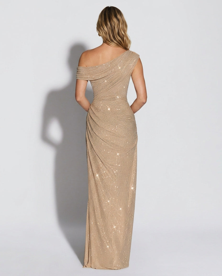 Lena | Strapless Ruched Maxi Dress