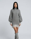 Harper | Knit Lace Turtleneck Mini