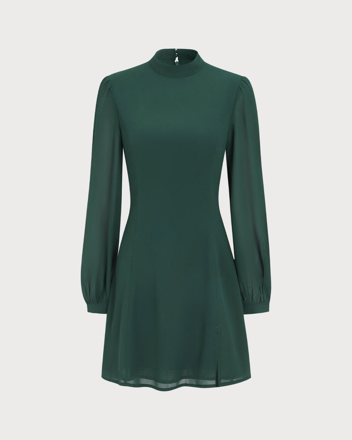 Valentina | Stand Collar Sheer Slit Mini Dress