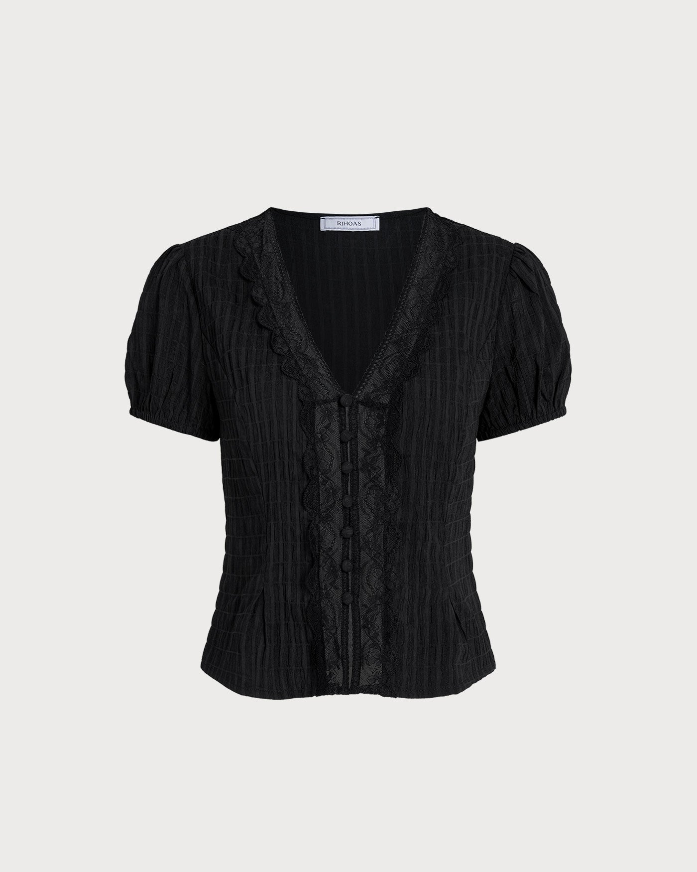 Anais | Jacquard Lace Button Blouse
