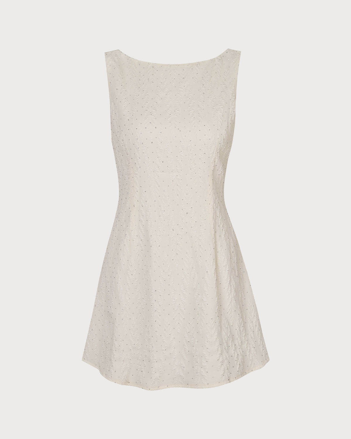 Isolde | Boat Neck Textured Mini Dress