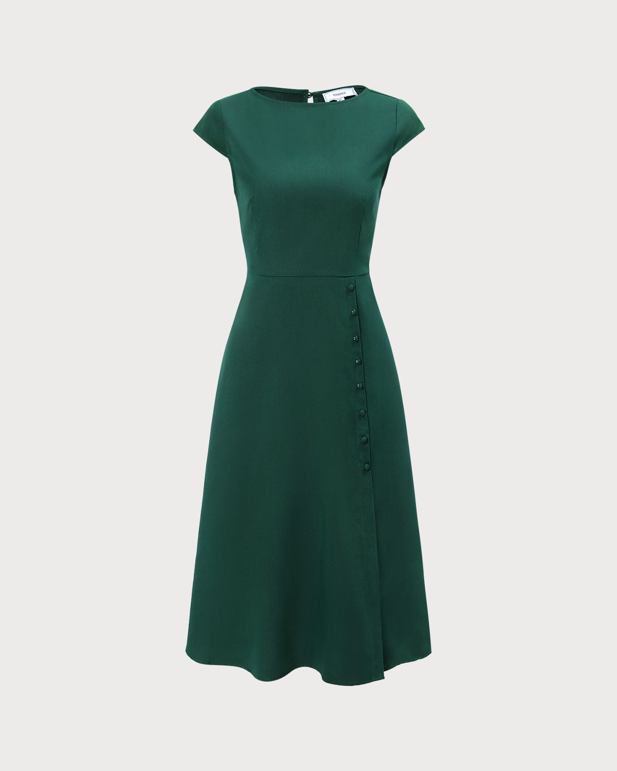 Delia | Boat Neck Cutout Back Midi Dress