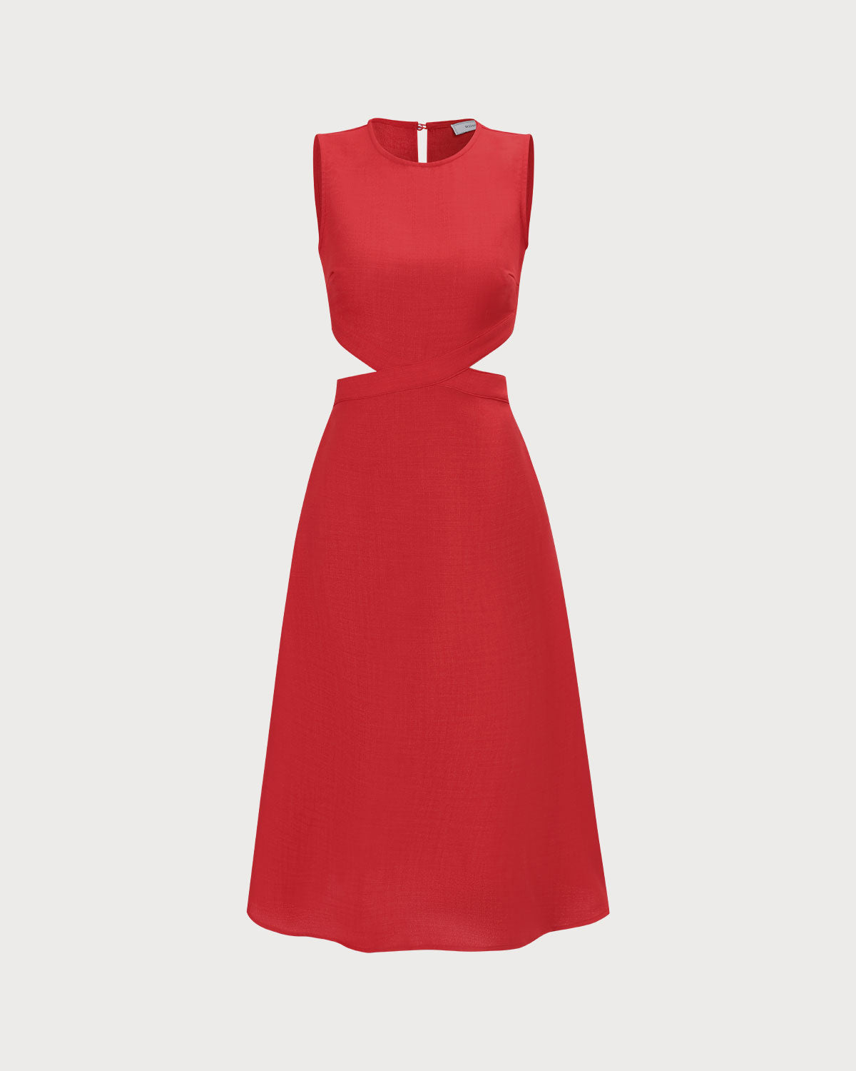Priya | Round Neck Cut-Out Midi Dress