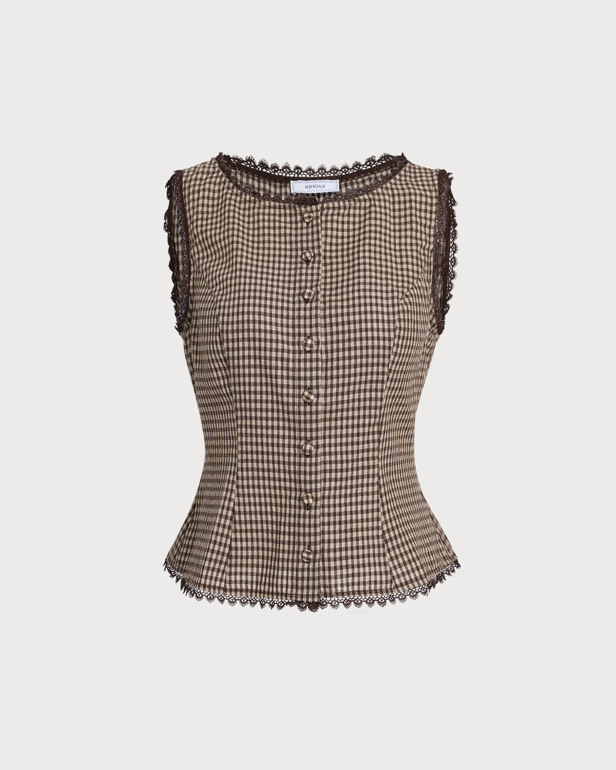 Edda | Plaid Single-Breasted Sleeveless Vest