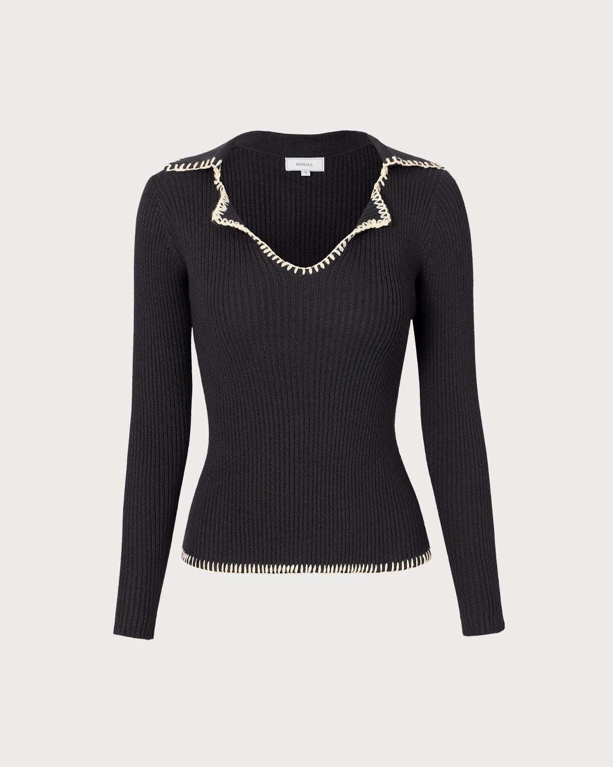 Isolde | Lapel Seam Colorblock Knit Top